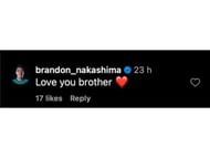 Nagashima's comment on Svajda's post